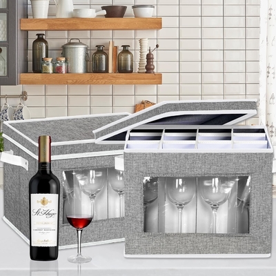 HOMYFORT Wein Glas STEMWARE Lagerkisten, CHINA Lagerung CONTAINERS Kiste mit Trennern