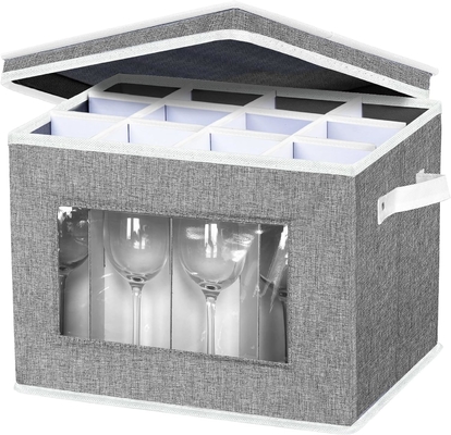 HOMYFORT Wein Glas STEMWARE Lagerkisten, CHINA Lagerung CONTAINERS Kiste mit Trennern