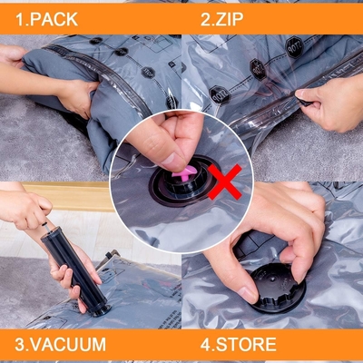 12 VAKUUM-SPACKEN (3 X JUMBO, 3 X LARGE, 3 X MEDIUM, 3 X SMALL), mit Raum sparen