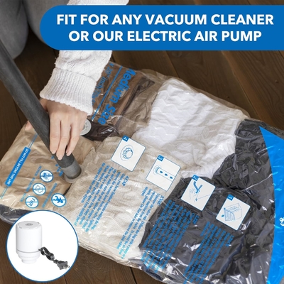 8 VAKUUM-SPACKEN mit elektrischer Luftpumpe, 2 JUMBO, 2 LARGE, 2 MIDDLE, 2 KLEINE TASCHEN