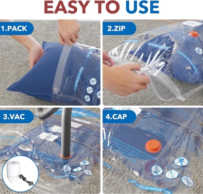8 VAKUUM-SPACKEN mit elektrischer Luftpumpe, 2 JUMBO, 2 LARGE, 2 MIDDLE, 2 KLEINE TASCHEN