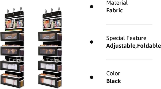 JARLINK 2 Pack 5-Regal über Tür Hängender Organisator, Klappwandmontage 4 Große Tasche Großkapazität Speicher mit PVC