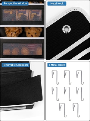 JARLINK 2 Pack 5-Regal über Tür Hängender Organisator, Klappwandmontage 4 Große Tasche Großkapazität Speicher mit PVC