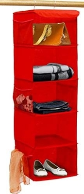 Einfache Haushaltsgeräte 5 Regalen Hängender Schrank ORGANIZATOR, GRÄU
