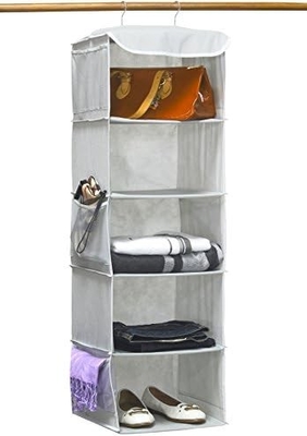 Einfache Haushaltsgeräte 5 Regalen Hängender Schrank ORGANIZATOR, GRÄU