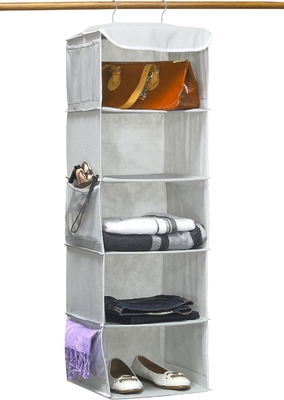 Einfache Haushaltsgeräte 5 Regalen Hängender Schrank ORGANIZATOR, GRÄU