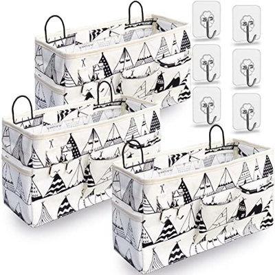 2 PCS Hängende Körbe zur Organisation, Stoff Wandlagerkorb, Wandorganisator für Schrank, Küche, Schlafzimmer, Büro,