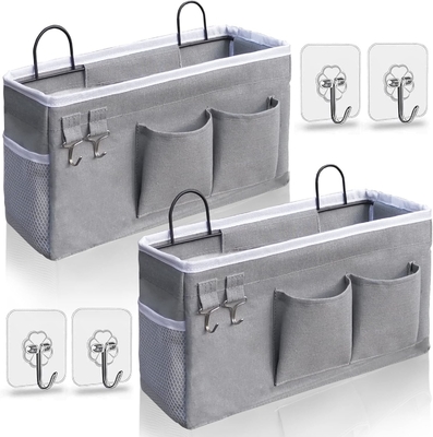 2 PCS Hängende Körbe zur Organisation, Stoff Wandlagerkorb, Wandorganisator für Schrank, Küche, Schlafzimmer, Büro,