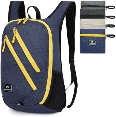 Kleiner Tagesack 15L Wander-Rucksack Klappbare Kleine Rucksack Leichtgewicht Packable Rucksack Reisetagesack für Frauen Männer, bl