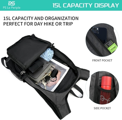 Kleiner Tagesack 15L Wander-Rucksack Klappbare Kleine Rucksack Leichtgewicht Packable Rucksack Reisetagesack für Frauen Männer, bl