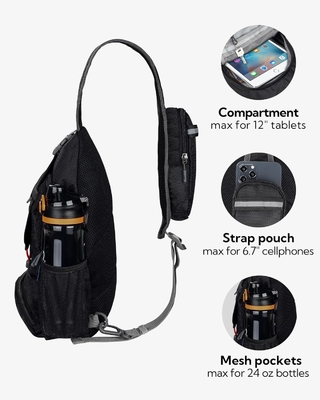 WATERFLY Packbar KLEINER KREISENFÜGER Sling Rucksack Schulter Brusttasche Tagesack für Wandern Reisen