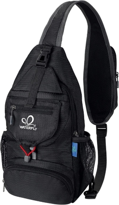 WATERFLY Packbar KLEINER KREISENFÜGER Sling Rucksack Schulter Brusttasche Tagesack für Wandern Reisen