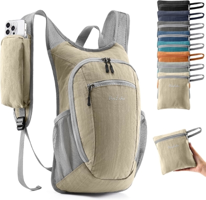 10L Kleiner Reisetasche Reisetasche Tagestasche Leichtgewicht Packable Rucksack für Frauen Männer ((Beige)