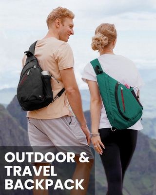 OutdoorMaster Sling Bag, Wandertasche, Crossbody Schulter Brust Urban Outdoor Reise Rucksack für Frauen &amp; Männer