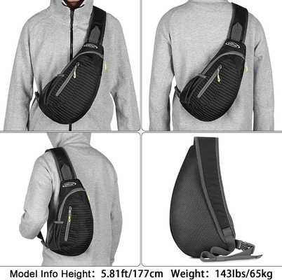 G4Free Sling-Taschen Männer und Frauen Schulter Rucksack Kleiner Kreuzkörper Brust Sling Rucksack (Schwarz)