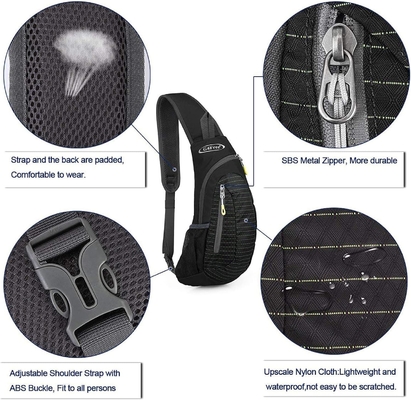 G4Free Sling-Taschen Männer und Frauen Schulter Rucksack Kleiner Kreuzkörper Brust Sling Rucksack (Schwarz)