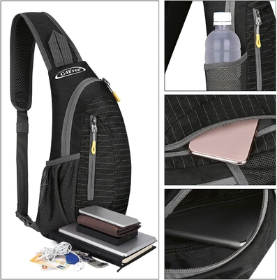 G4Free Sling-Taschen Männer und Frauen Schulter Rucksack Kleiner Kreuzkörper Brust Sling Rucksack (Schwarz)