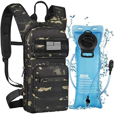 Hydratations-Rucksack mit 3L TPU Wasserblase, taktischer Molle Wasser-Rucksack für Männer Frauen, Hydratations-Pack für Wandern