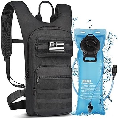 Hydratations-Rucksack mit 3L TPU Wasserblase, taktischer Molle Wasser-Rucksack für Männer Frauen, Hydratations-Pack für Wandern