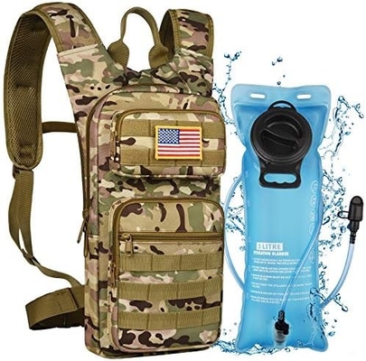 Hydratations-Rucksack mit 3L TPU Wasserblase, taktischer Molle Wasser-Rucksack für Männer Frauen, Hydratations-Pack für Wandern