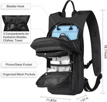 Hydratations-Rucksack mit 3L TPU Wasserblase, taktischer Molle Wasser-Rucksack für Männer Frauen, Hydratations-Pack für Wandern