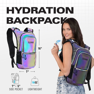 Sojourner Hydratation Pack, Hydratations Rucksack - Wasser Rucksack mit 2l Hydratationsblase, Festival Essential - Rave