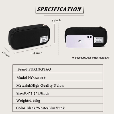 FUXINGYAO Bleistiftkoffer, MULTI-SLOT Bleistiftbeutel, tragbare Bleistifttasche, Bleistiftkoffer für Büro (schwarz)