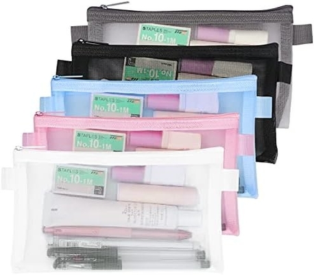 Classycoo Bleistiftkoffer 4 Packung Reißverschluss Bleistiftbeutel, Multifunktionaler Klar-Stift-Tasche Organisator Schreibwaren Lagertasche