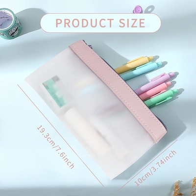 Classycoo Bleistiftkoffer 4 Packung Reißverschluss Bleistiftbeutel, Multifunktionaler Klar-Stift-Tasche Organisator Schreibwaren Lagertasche