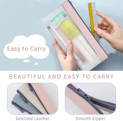 Classycoo Bleistiftkoffer 4 Packung Reißverschluss Bleistiftbeutel, Multifunktionaler Klar-Stift-Tasche Organisator Schreibwaren Lagertasche