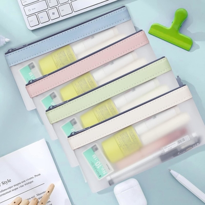 Classycoo Bleistiftkoffer 4 Packung Reißverschluss Bleistiftbeutel, Multifunktionaler Klar-Stift-Tasche Organisator Schreibwaren Lagertasche