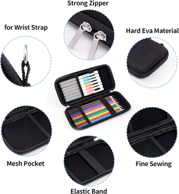 Idream365 Upgraded Hard Pencil Case Box für Erwachsene,Haltbarer Stift mit Reißverschluss schwarz