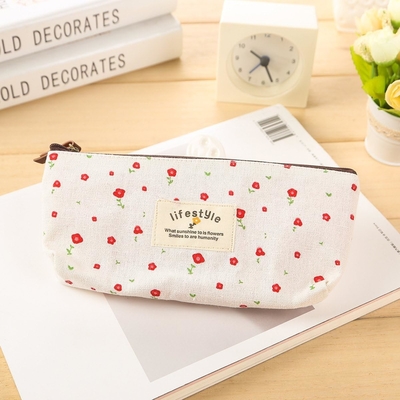 Bleistiftkasten, süße Blumenblumen Leinwand Reißverschluss Bleistiftkasten schönes Gewebe Blumenbaum Stift Taschen Versorgung 4 Stück