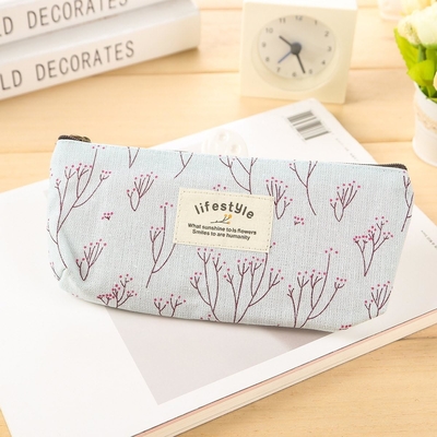 Bleistiftkasten, süße Blumenblumen Leinwand Reißverschluss Bleistiftkasten schönes Gewebe Blumenbaum Stift Taschen Versorgung 4 Stück