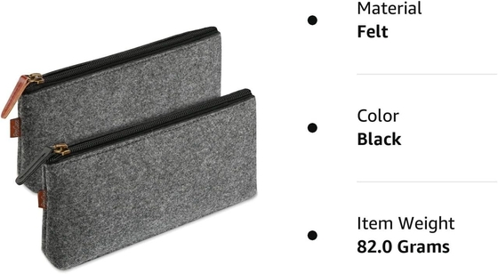 ProCase Bleistiftbeutel Bleistiftbeutel, Filz-Studentenpapierbeutel Reißverschlussbeutel für Stifte, Bleistifte, Highlighter, Gel-Stift, Marker