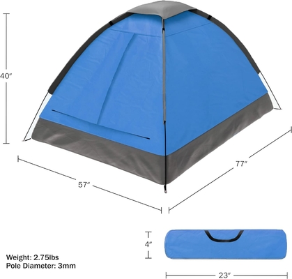 Zwei-Personen-Dome-Zelt ️ Einfache Einrichtung Schutzhütte mit Regenfliege und Handtasche für Camping, Strand, Rucksack, Wandern,