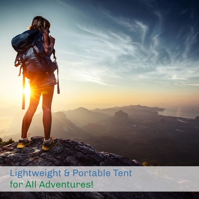 Zwei-Personen-Dome-Zelt ️ Einfache Einrichtung Schutzhütte mit Regenfliege und Handtasche für Camping, Strand, Rucksack, Wandern,