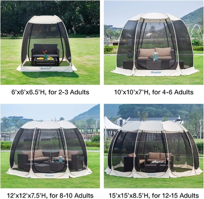 Alvantor Bildschirm Haus Zimmer Camping Zelt Außen Baldachin Pop Up Sonnenschirm Sechseckenschutzmaschen Wände nicht wasserdicht 6'x6'