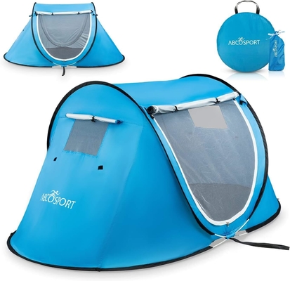 Abco 2-Person Pop Up Tent - Portable Cabana mit 2 Türen, wasserdicht und UV-Schutz, Tragetasche - Sky Blue