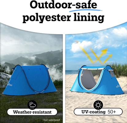 Abco 2-Person Pop Up Tent - Portable Cabana mit 2 Türen, wasserdicht und UV-Schutz, Tragetasche - Sky Blue