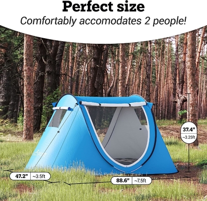 Abco 2-Person Pop Up Tent - Portable Cabana mit 2 Türen, wasserdicht und UV-Schutz, Tragetasche - Sky Blue