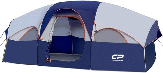 CAMPROS CP Zelt für 8 Personen Campingzelt Wetterbeständig Familienzelt 5 große Maschenfenster, doppelte Schicht, geteilt