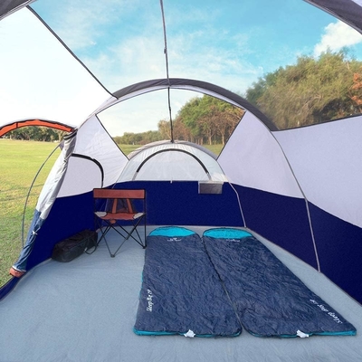 CAMPROS CP Zelt für 8 Personen Campingzelt Wetterbeständig Familienzelt 5 große Maschenfenster, doppelte Schicht, geteilt