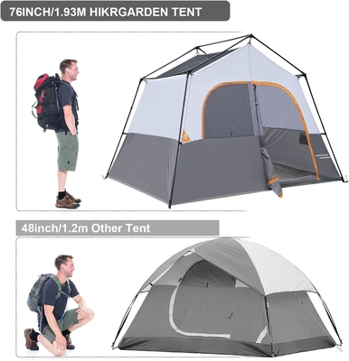HIKERGARDEN 6 Personen Campingzelt - Tragbar, leicht einstellbar Familienzelt fürs Camping, winddichtes Gewebe Hüttenzelt im Freien