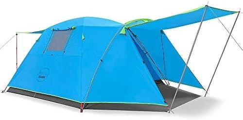 KAZOO 2/4 Personen Campingzelt Außenwasserdicht Großfamilienzelte 2/4 Personen Einfache Einrichtung Zelt mit Veranda Doppelschicht