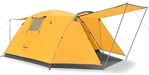 KAZOO 2/4 Personen Campingzelt Außenwasserdicht Großfamilienzelte 2/4 Personen Einfache Einrichtung Zelt mit Veranda Doppelschicht