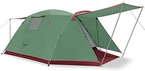 KAZOO 2/4 Personen Campingzelt Außenwasserdicht Großfamilienzelte 2/4 Personen Einfache Einrichtung Zelt mit Veranda Doppelschicht