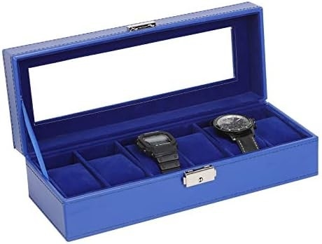 NEX 6 Slots Uhr Box Organisator für Männer, Schwarze Uhr Halter Stand Display Lagerkase