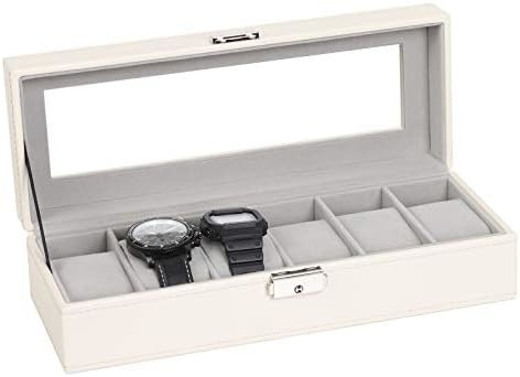 NEX 6 Slots Uhr Box Organisator für Männer, Schwarze Uhr Halter Stand Display Lagerkase
