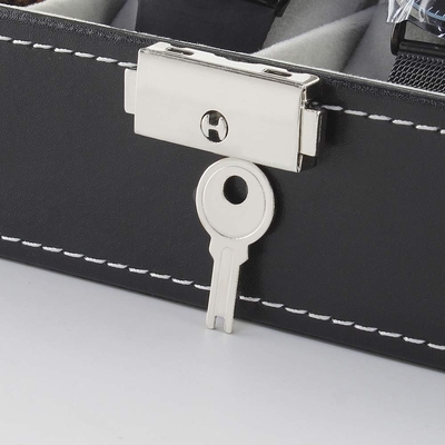 NEX 6 Slots Uhr Box Organisator für Männer, Schwarze Uhr Halter Stand Display Lagerkase